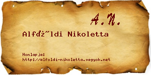 Alföldi Nikoletta névjegykártya