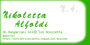 nikoletta alfoldi business card